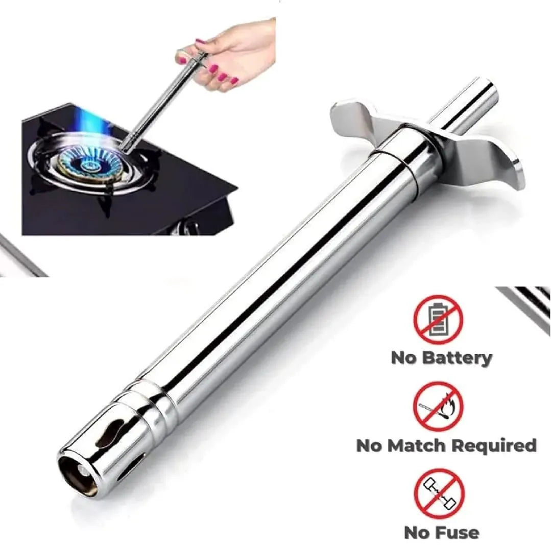Kitchen Stainless Steel Stove Lighter Metal NO FUEL NEEDED Refillable Lighter With One Free Refiller For Stove Oven Kitchen Cooking BBQ Fire Kitchen Lighter Electric Igniter Spark Lighter for Kitchen Cooking