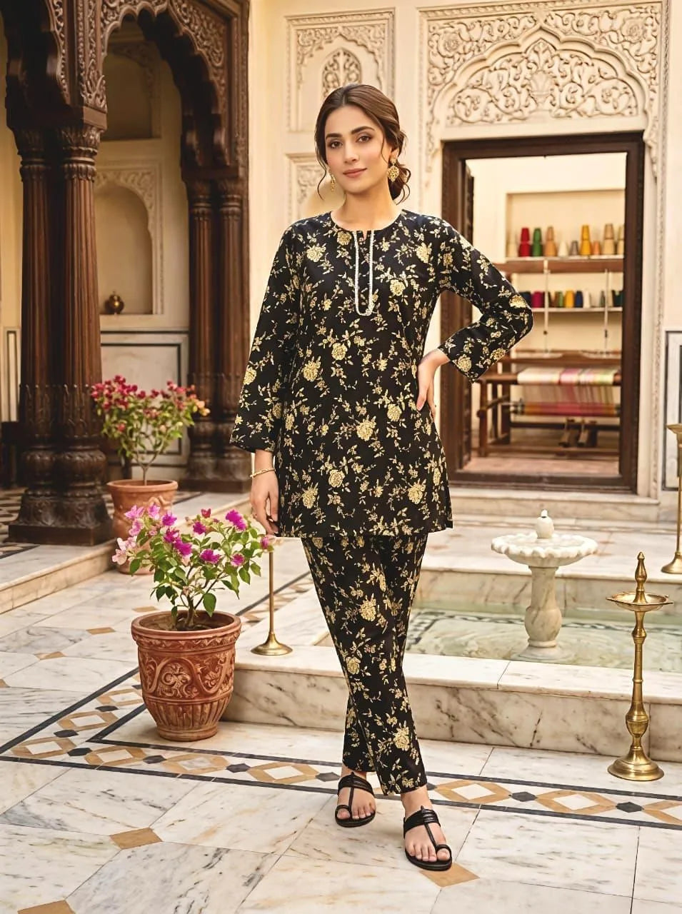 Eid Collection Summer Season 2 Pcs Women Digital Printed Shirt And Trouser
