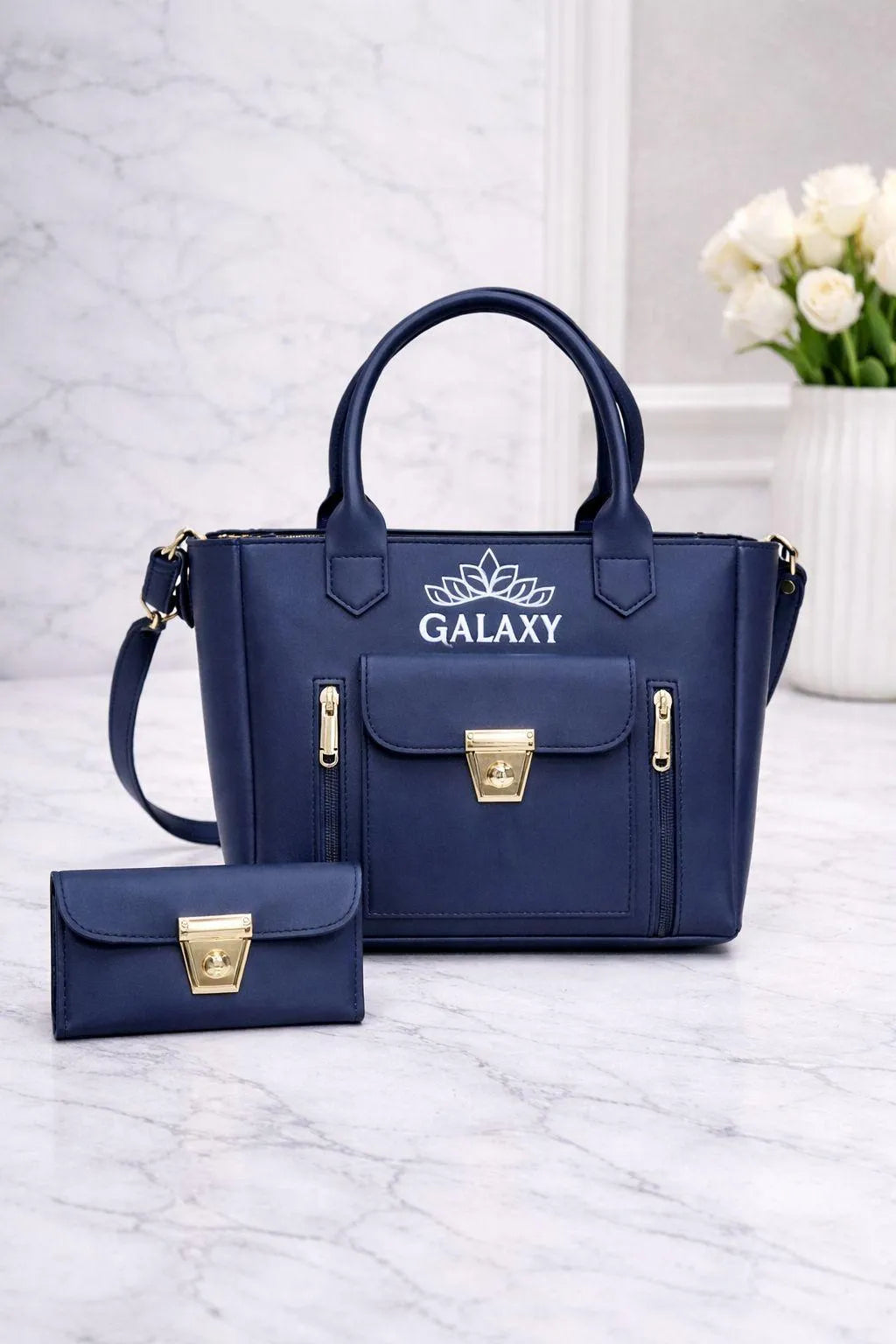 Girl's Leather Plain Hand Bag Set