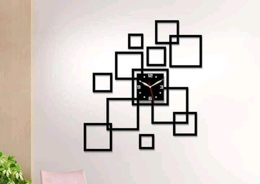 Modern Geometric Wall Clock 3mm MDF 24x30"